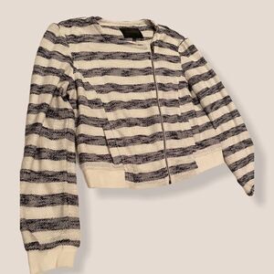 Sanctuary Zip Up Jacket Stripes Size Medium